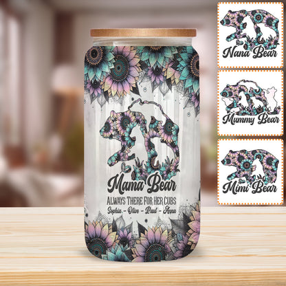 Mama Bear Always There For Her Cubs - Personalized Mother Can Glass