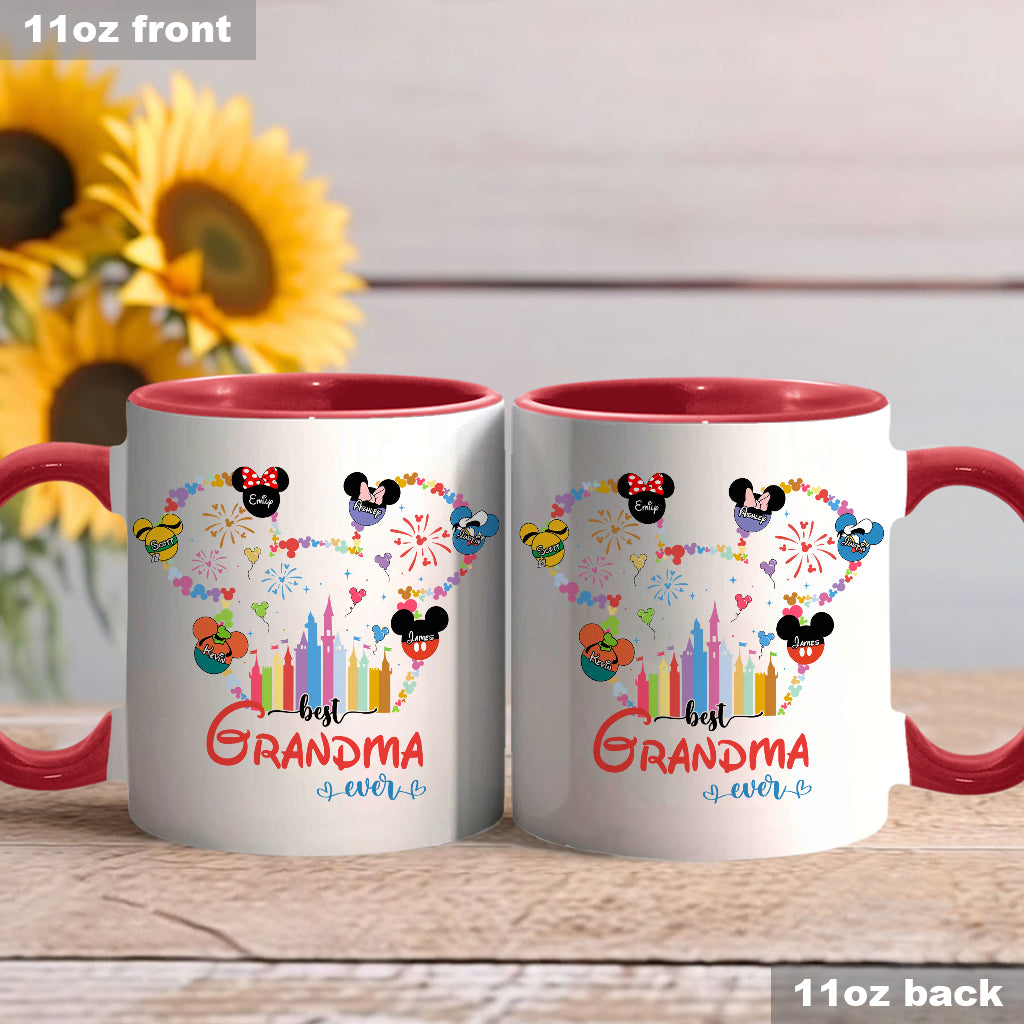 Best Grandma Mom Ever - Personalized Mouse Accent Mug