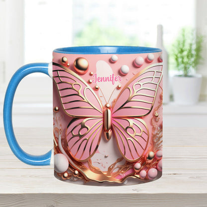 Love Butterfly - Personalized Butterfly Accent Mug