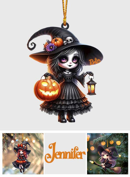Little Witch - Personalized Witch Custom Shaped Ornament