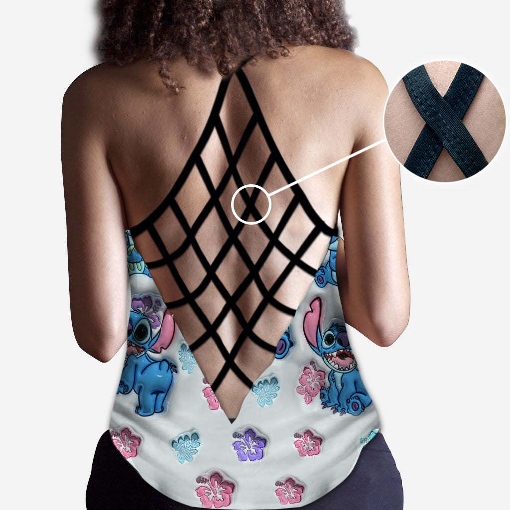 Ohana Means Family - Personalized Ohana Cross Tank Top and Leggings