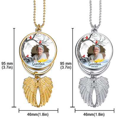 You left me beautiful memories - Personalized Memorial Wings Ornament