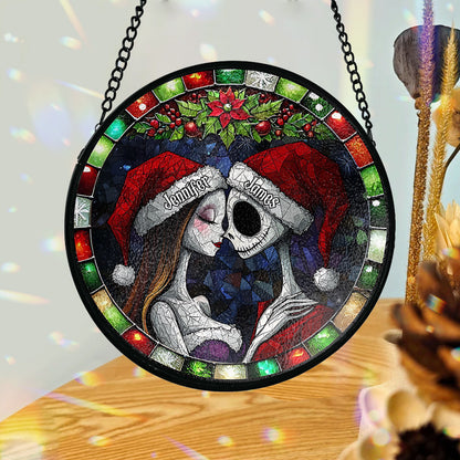 All I Want For Christmas - Personalized Nightmare Stained Glass Suncatcher