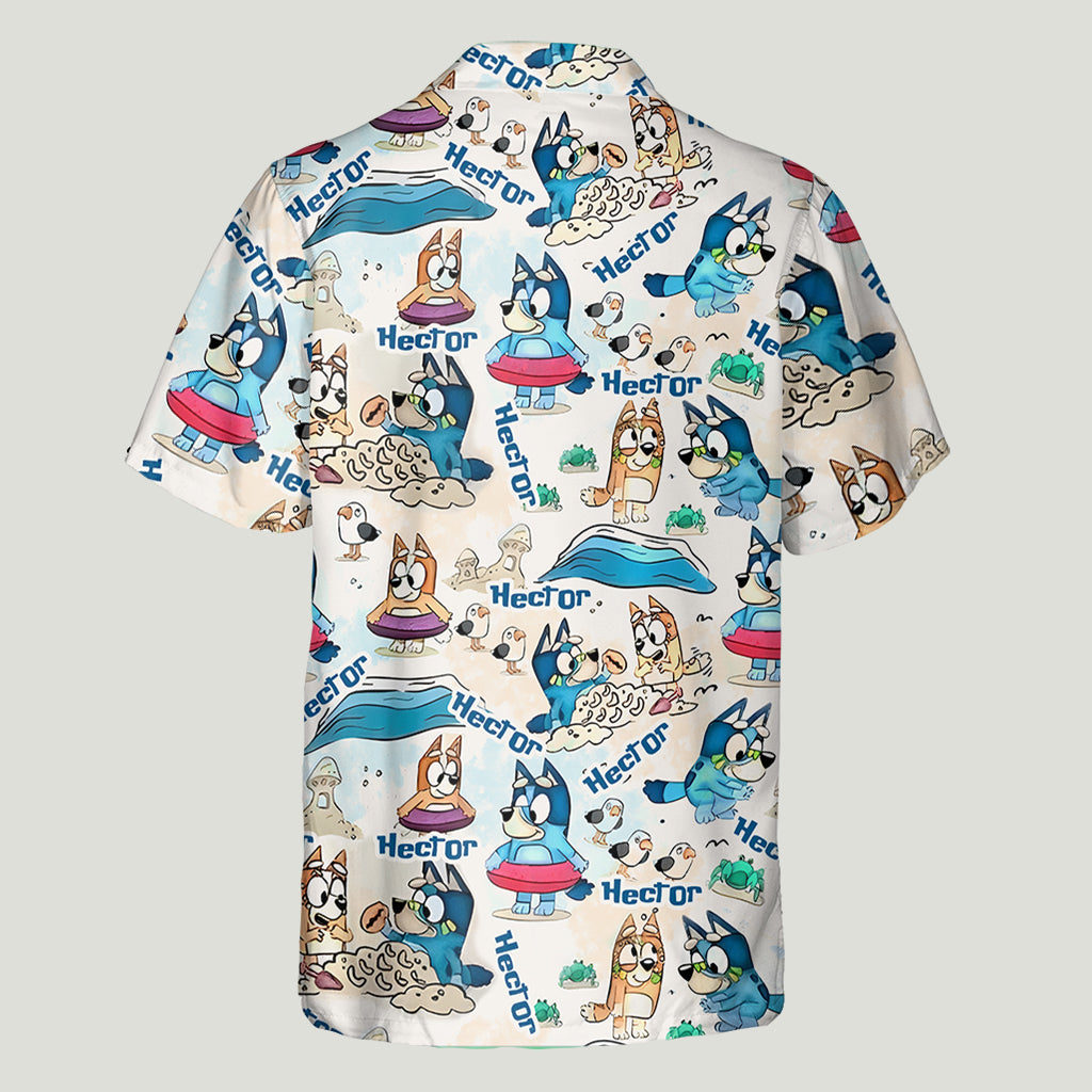 Cool Blue Dog - Personalized Sea Lover Hawaiian Shirt