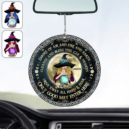 Smoke Of Air And Fire And Earth - Personalized Witch Car Ornament