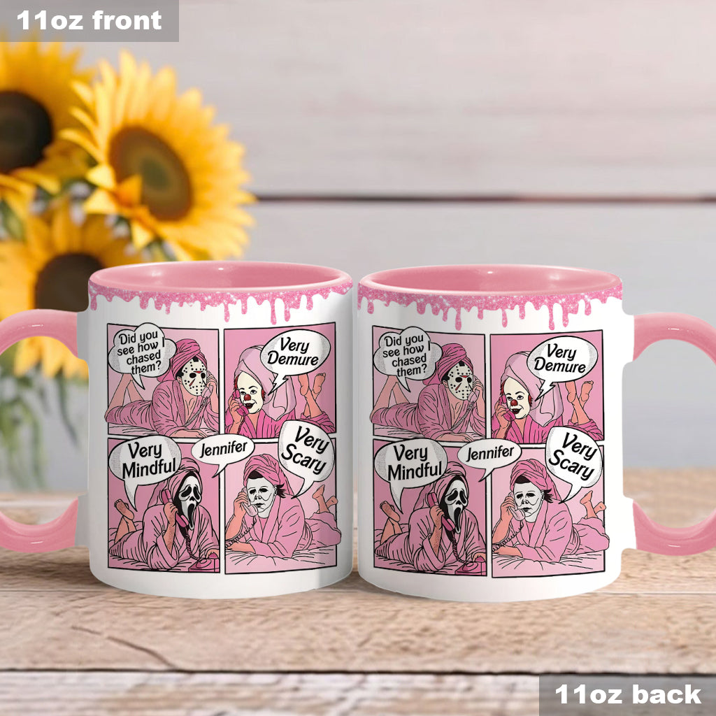 Very Demure, Very Mindful, Very Spooky - Personalized Accent Mug