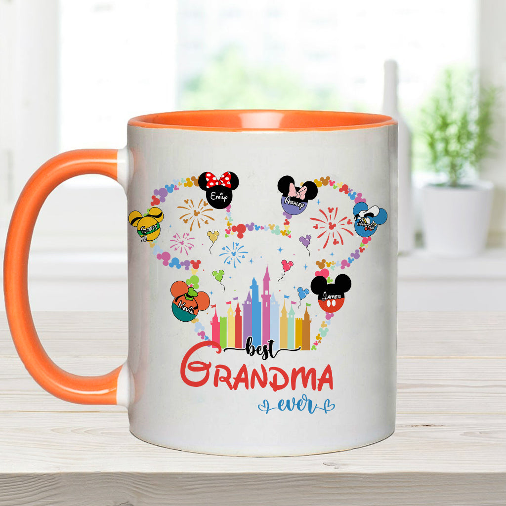 Best Grandma Mom Ever - Personalized Mouse Accent Mug