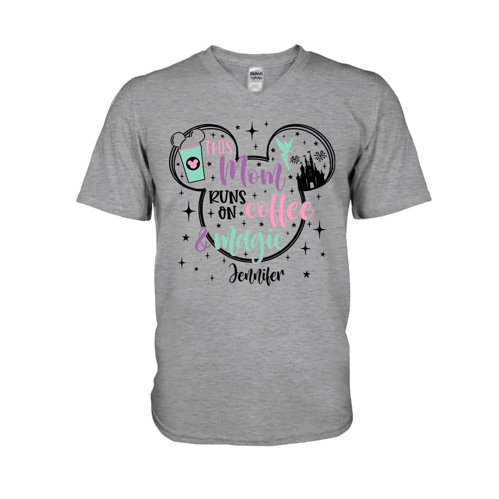 This Mom Runs On Coffee And Magic - Personalized Mouse T-shirt And Hoodie