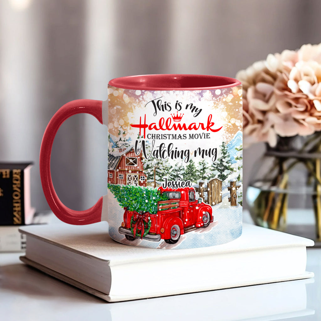Christmas Movie Watching Mug - Personalized Accent Mug