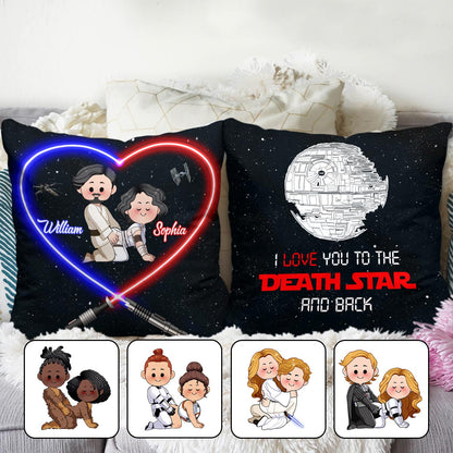 I Love You To The Death Star And Back - Personalized The Force Throw Pillow