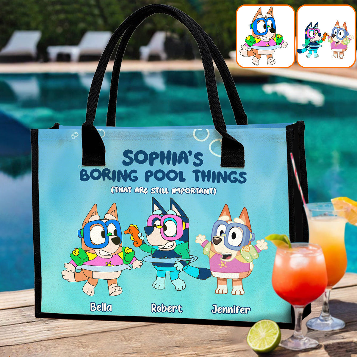 Boring Pool Things - Personalized Canvas Tote Bag