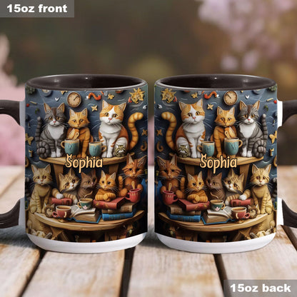 Just Love Cats Vintage Style - Personalized Cat Accent Mug