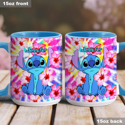 Tie Dye Ohana - Personalized Ohana Accent Mug