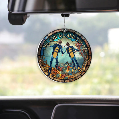 You & Me And The Sea - Personalized Scuba Diving Car Ornament