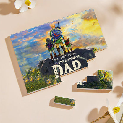 Best Dad Ever - Personalized The Hero's Legend One-sided Horizontal Rectangle Building Brick Blocks