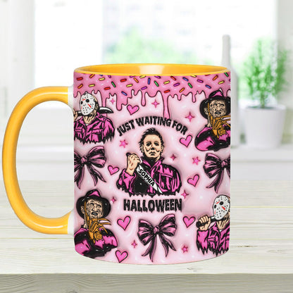 Just Waiting For The Halloween - Personalized Accent Mug