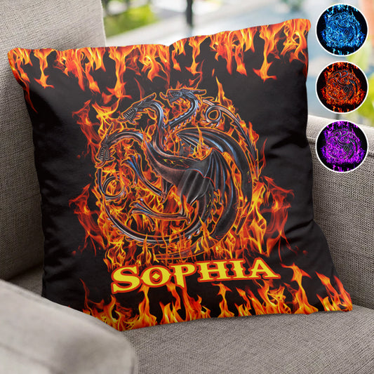 Fire And Blood Dragons - Personalized Thrones Game Throw Pillow