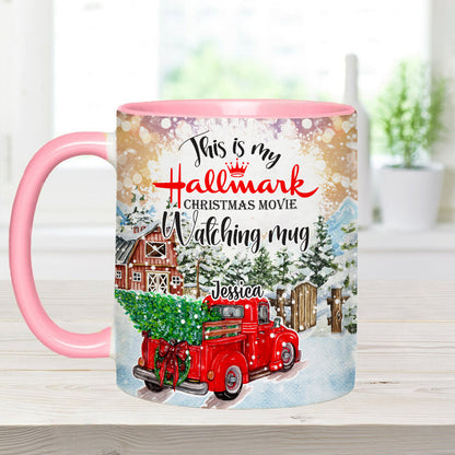 Christmas Movie Watching Mug - Personalized Accent Mug