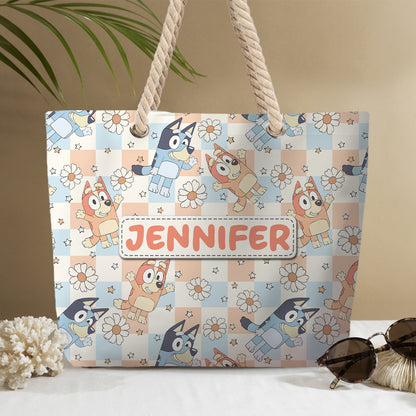 Floral Summer Pattern - Personalized Beach Bag
