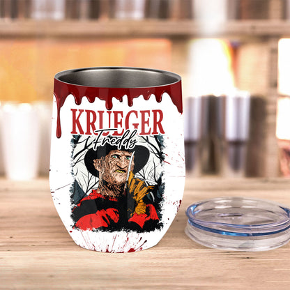 Halloween Horror Characters - Personalized Wine Tumbler