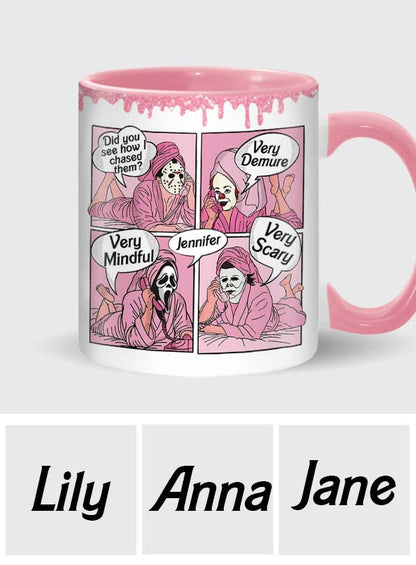 Very Demure, Very Mindful, Very Spooky - Personalized Accent Mug