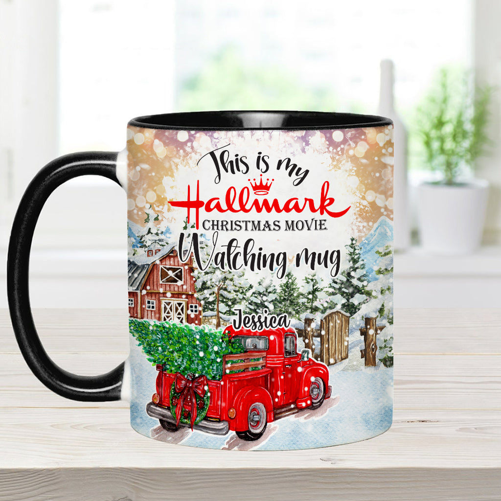 Christmas Movie Watching Mug - Personalized Accent Mug