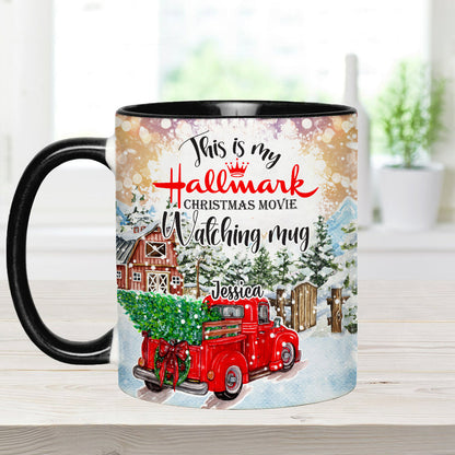 Christmas Movie Watching Mug - Personalized Accent Mug