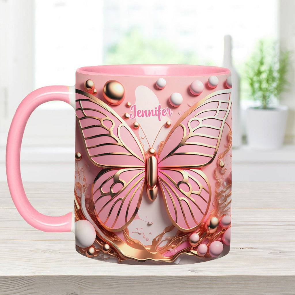 Love Butterfly - Personalized Butterfly Accent Mug