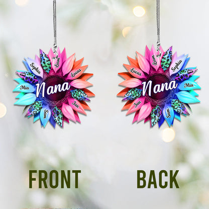 Grandma Mom Sunflower - Personalized Grandma Car Ornament