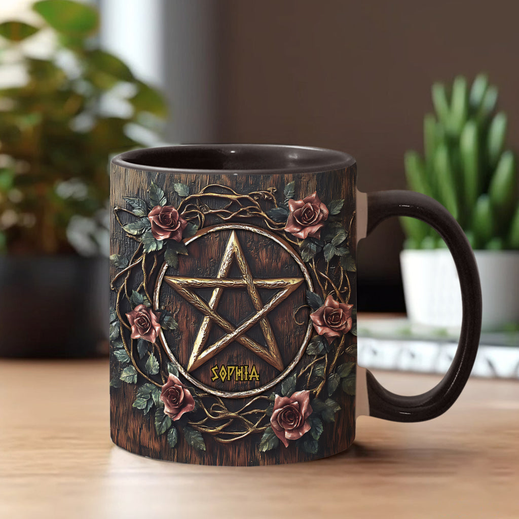 Beautiful Pentagram - Personalized Witch Accent Mug