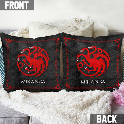 Team Black - Personalized Thrones Game Throw Pillow