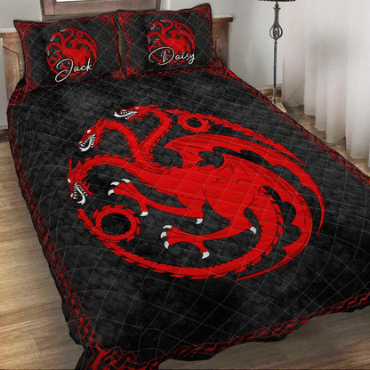 Team Black - Personalized Thrones Game Quilt Set