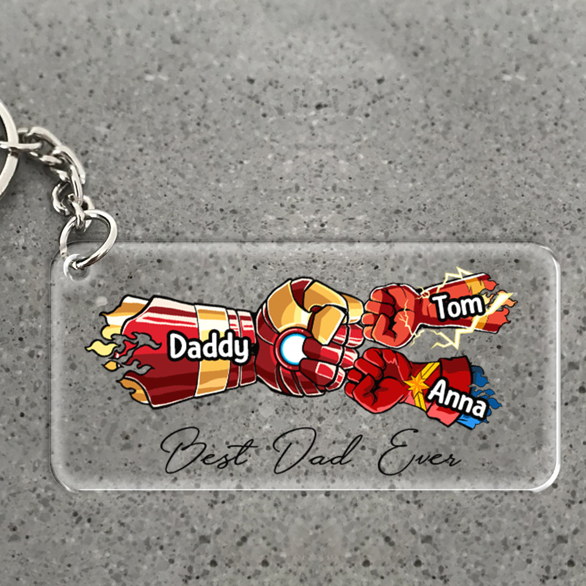 Daddy 's Team Daddy's Sidekicks - Personalized Father Keychain