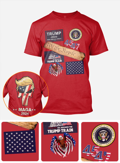All Aboard The Trump Train MAGA 2024 We The People - All Over Shirt