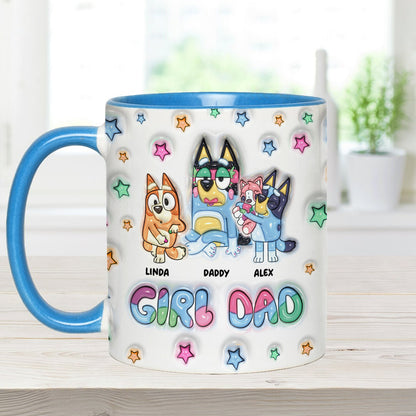 Girl Dad - Personalized Father Accent Mug