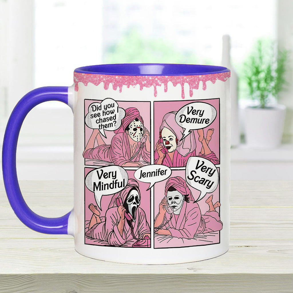 Very Demure, Very Mindful, Very Spooky - Personalized Accent Mug