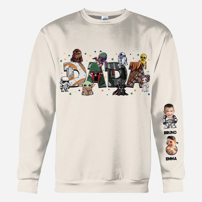 Dada Best Dad In The Galaxy Any Title - Personalized The Force All Over Shirt