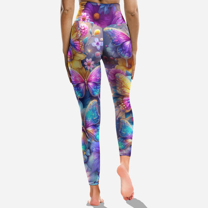 Beautiful Butterflies - Personalized Butterfly Cross Tank Top and Leggings
