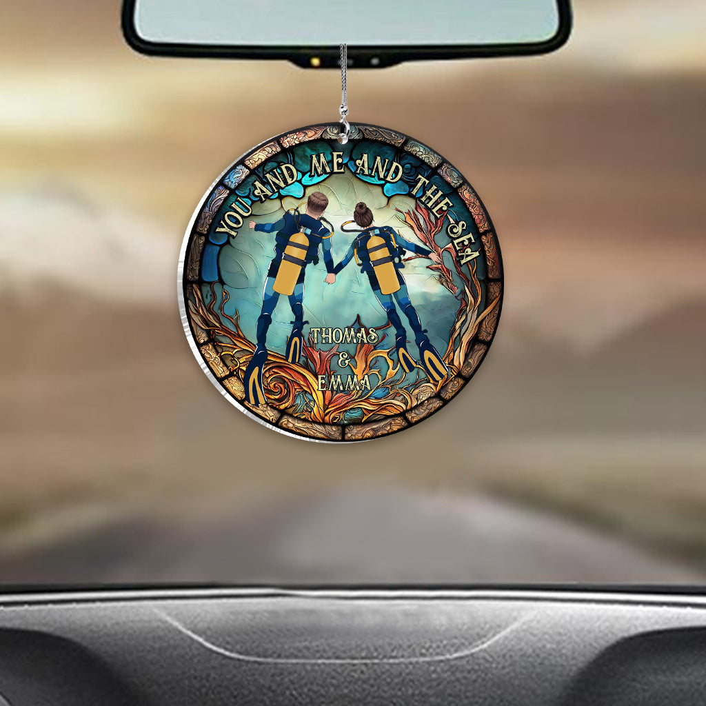 You & Me And The Sea - Personalized Scuba Diving Car Ornament