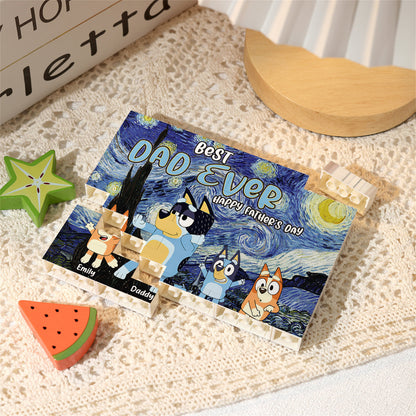 Best Dad Ever Happy Father's Day - Personalized Father One-sided Horizontal Rectangle Building Brick Blocks