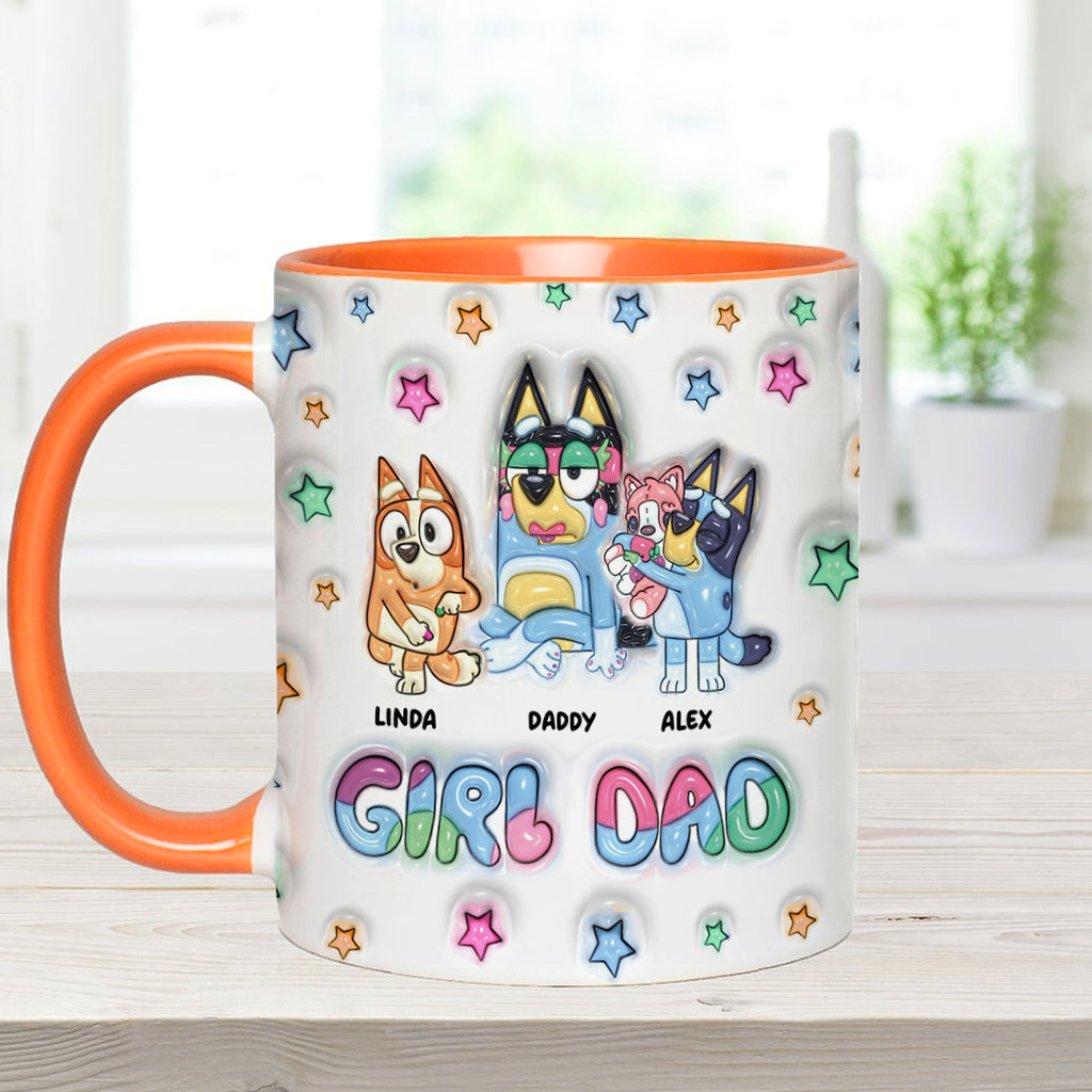 Girl Dad - Personalized Father Accent Mug