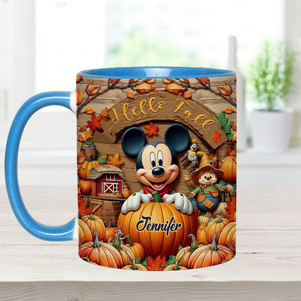 Hello Fall - Personalized Mouse Accent Mug