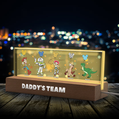 Daddy's Team - Personalized Father Custom LED Night Light