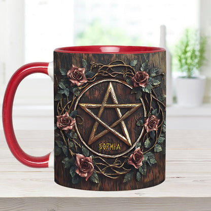 Beautiful Pentagram - Personalized Witch Accent Mug