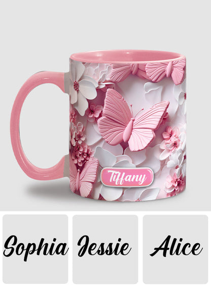 Wonderful Butterflies - Personalized Butterfly Accent Mug
