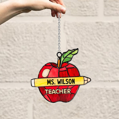 Love Being A Teacher - Personalized Teacher Window Hanging Suncatcher Ornament