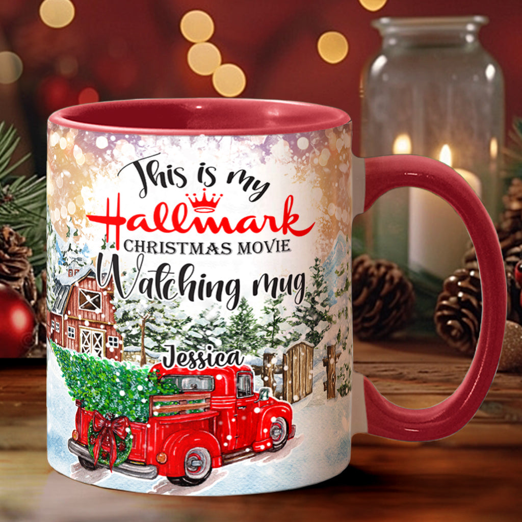 Christmas Movie Watching Mug - Personalized Accent Mug