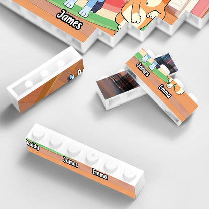 Best Dad Ever - Personalized Father One-sided Horizontal Rectangle Building Brick Blocks