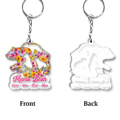 Mama Bear - Personalized Mother Transparent Keychain