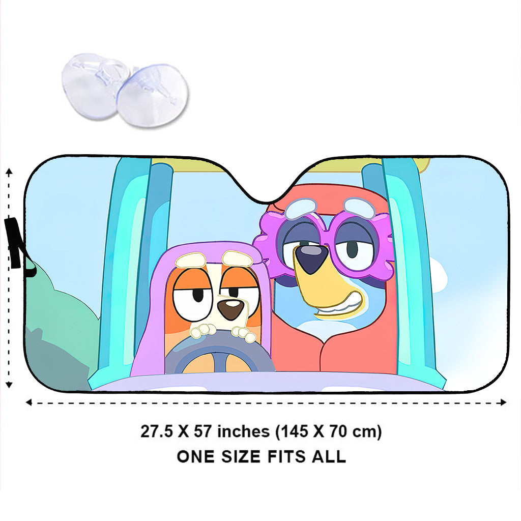 Nice Parking Spot Cool Blue Dog - Personalized Car Sunshade